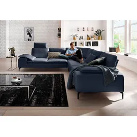 W.Schillig Eckcouch Leder 3-Sitzer Blau
