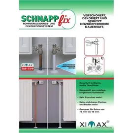 Ximax Schnappfix Rohrverkleidungs- und Dekorationssystem (weiß), 8-fach