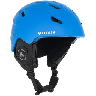 attabo Skihelm Kinder S200 In-Mold Konstruktion | Skihelme mit Aktive Belüftung | Brillenhalterung | Sicherheitshelm |Snowboard, Skiing, Hockey | Helm Kinder 50-54cm Blau ATB-SKI202