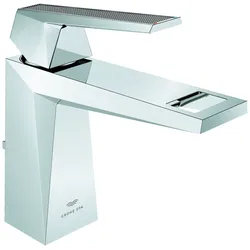 Einhand-Waschtischbatterie Allure Brilliant Private Collection 24397, M-Size, Griff mit Rändelstruktur, Zugstangen-Ablaufgarnitur 1 1/4, chrom