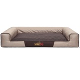 Hobbydog XXL VICBEB4 Eckig Hundebett, Victoria Katzenbett Schlafplatz, beige mit braun