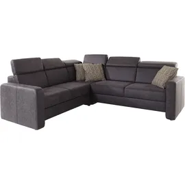 sit&more Ecksofa SIT & MORE "Bologna L-Form", grau (anthrazit), B:247cm H:84cm T:227cm, Sofas, Ecksofa, Kopfteilverstellung, wahlweise mit Bettfunktion und Schubkasten
