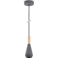 Paco Home Pendelleuchte »MORA« GU10 Wohnzimmer Esszimmer Klein Modern Holz Metall GU10 Trichterform, grau