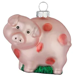 Christbaumschmuck Glas 6cm Schwein Figur Handbemalt Weihnachtsbaum Anhänger Weihnachten Christbaumanhänger Weihnachtsbaumschmuck Bauernhof Tiere Rosa