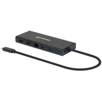 Manhattan USB 3.2 Gen 1 USB-C auf Dual-HDMI Multiport-Adapter,