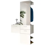 inn.furn Garderobe Set 2-teilig "Carry" in weiß Garderobenkombination mit Spiegel 104 x 190 cm - Weiß