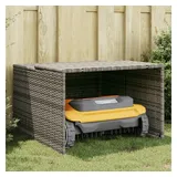 vidaXL Mähroboter-Garage Grau 86x90x52/57 cm Poly Rattan