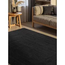HANSE HOME Juteteppich Teppich Juno", schwarz, B:80cm H:9mm L:150cm, Jute, Teppiche, Teppich, Jute, Shape, Handgemacht, Wohnzimmerteppich, Naturteppich, Wohnzimmer