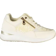 Laura Biagiotti Eleganter Damensneaker Plateau Gold/Weiß 39