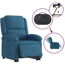 vidaXL Relaxsessel mit Aufstehhilfe Elektrisch Blau Samt