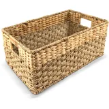 Aufbewahrungskorb Weidenkörbe für die Organisation (mittel) gewebter Korb, 1 x mittelgroßer Weidenkorb, Wasserhyazinthe und Seegras Körbe, rechteckige Körbe für Regale, rustikale Körbe, rustikale