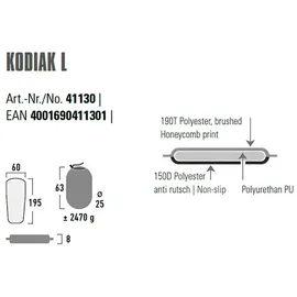High Peak Kodiak L Aufblasbare Matte - Black - 195 x 60 cm