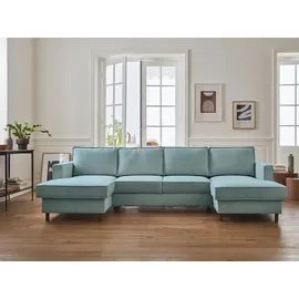 best mobilier Jake, Ecksofa 7 Sitz(e) Blau