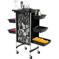 Friseurwagen, Beauty Friseurwagen Bedienungswagen, Salon Friseur Arbeitswagen, mit Ausziehbares Tablett, für Beauty Salon, Salonhilfe Friseur Arbeitswagen Wagen mit 5 Schubladen