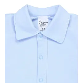 TupTam Body Baby Langarm Kurzarm mit Kragen – OEKO-TEX Baby Body Jungen aus Baumwolle, Farbe: Blau, Kinder Größe: 80 - 80