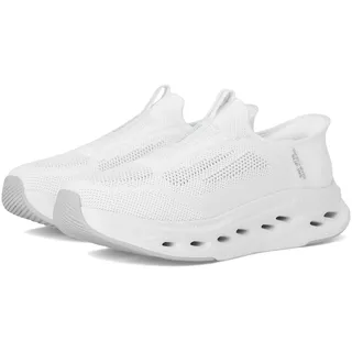 Skechers Herren Max Cushioning Glide Step Euclid Hands Free Slip-In-Sneaker, Weiss/opulenter Garten, 7.5 X-Wide - 40 EU X-Weit