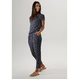Aniston SELECTED Jumpsuit mit Palmen bedruckt blau 36 EU