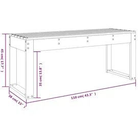 vidaXL Gartenbank 110 x 38 x 45 cm Weiß
