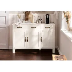 Sideboard HOME AFFAIRE "Alby", weiß, B:125cm H:85cm T:38cm, FSC-zertifiziertes Massivholz, Sideboards