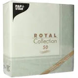 Papstar 50 Servietten "ROYAL Collection" 1/4-Falz 40 cm x 40 cm jadegrün "Linum"