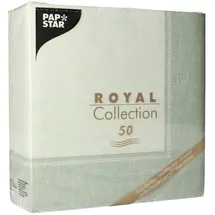 Papstar 50 Servietten "ROYAL Collection" 1/4-Falz 40 cm x 40 cm jadegrün "Linum"