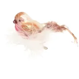 Krebs Glas Lauscha Weihnachtsornament Vogel im Nest Rot und Braun 1-tlg. 6cm