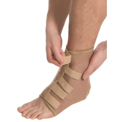 MedTex Fußbandage Elastische Bandage Fuß Strumpf Kompression Aeropren Polster MT7021, Kompression beige XL