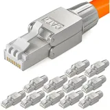HB-Digital 12x Netzwerkstecker CAT7 schmal RJ45 LSA STP