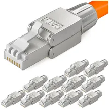 HB-Digital 12x Netzwerkstecker CAT7 schmal RJ45 LSA STP