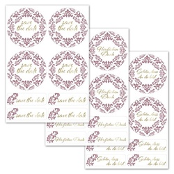 Aufkleber für Hochzeit "Ornament" (Set mit 80 Aufklebern in