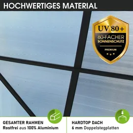 Brast Pavillon Aluminium Pagode 3,5 x 3,5 m inkl. Moskitonetz Dunkelgrau