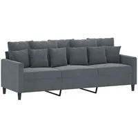 vidaXL 3-Sitzer-Sofa Dunkelgrau 180 cm Samt