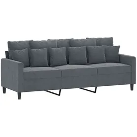 vidaXL 3-Sitzer-Sofa Dunkelgrau 180 cm Samt