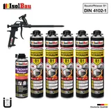 Brandschutzschaum B1 Bauschaum 5x 750ml 1x Reiniger Schaum Montageschaum Pistole