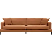 Leonique Big-Sofa »Cozy«, mit losen Kissen und Metallbeinen orange