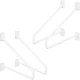 ML-Design 4 Stück Regalhalterung 220 mm Weiß aus Stahl Haarnadel Schwebe Hairpin