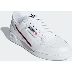 Sneaker ADIDAS ORIGINALS "CONTINENTAL 80", Gr. 36, bunt (cloud weiß, scarlet, collegiate navy), Leder, Synthetik, sportlich, Schuhe