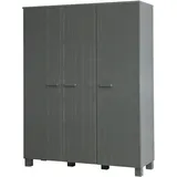 Woood Kleiderschrank Dennis 158 x 202 x 55 cm Dunkelgrau