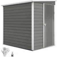 Outsunny Metall Gerätehaus 2,3m2 142x184x181cm Geräteschuppen mit Fundament Pultdach