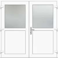 Kunststoff Nebeneingangstür nach Maß "PAULA-M" 70 mm symmetrisch Weiß RAL 9016 beidseitig außen öffnend DIN rechts