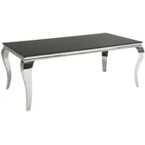 riess-ambiente Esstisch MODERN BAROCK 200cm schwarz / silber (1-St), Esszimmer · Opalglas · Edelstahl · eckig schwarz