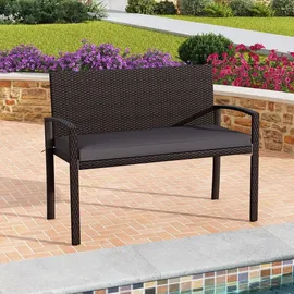 Costway Gartenbank 110 x 56 x 84 cm Braun/Grau