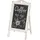 Mendler Werbetafel HWC-E51, Aufsteller Kreidetafel, 66x37x27cm Shabby-Look Vintage ~ weiß