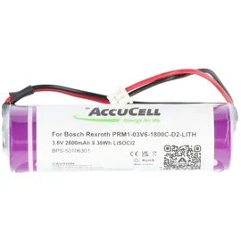 AccuCell Speicherbatterie 3,6V ersetzt Bosch Rexroth PRM1-03V6-1800C-D2-LITH - 2600 mAh