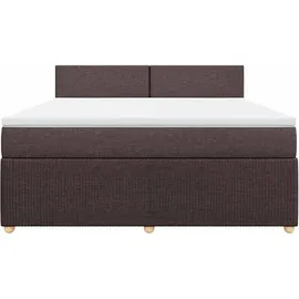vidaXL Boxspringbett mit Matratze Dunkelbraun 180x200 cm Stoff