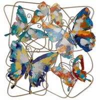 KUNSTLOFT Wanddeko, Mehrfarbig, Metall, 60x60x4 cm, Dekoration, Skulpturen &