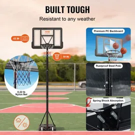 Vevor Basketballkorb Schwarz 122–305 cm