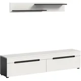 xonox.home Canu Lowboard 170x38x33 cm Basalt grau/Weiß Spanplatte/Melamin