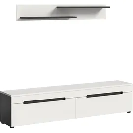 xonox.home Canu Lowboard 170x38x33 cm Basalt grau/Weiß Spanplatte/Melamin