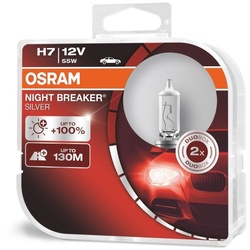 OSRAM H7 Night Breaker Silver (2 Stk.) Glühlampe, Fernscheinwerfer,Glühlampe, Hauptscheinwerfer,Glühlampe, Nebelscheinwerfer,Glühlampe, Abbiegescheinw